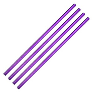 Unique Bargains Large Cocktail Coffee Juice Reusable Metal Straw 4 Pcs - 1 of 3