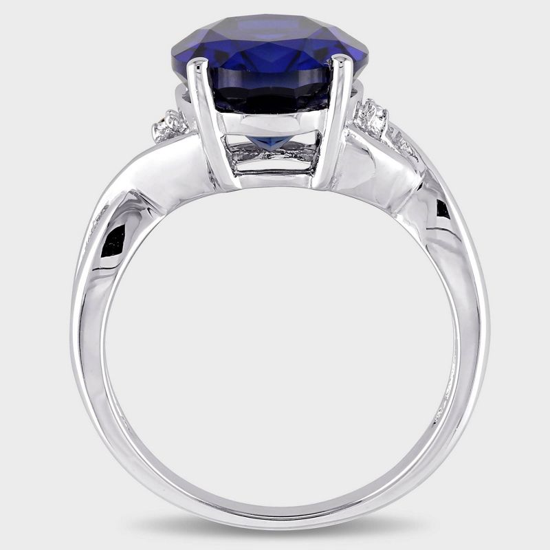 Diamond and Created Sapphire Ring, 3 of 5