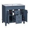 Akoasm 36 in. W Modern Bathroom Vanity with Top-Mounted Sink, 2 Soft-Close Cabinet Doors & 2 Drawers-Blue - 4 of 4