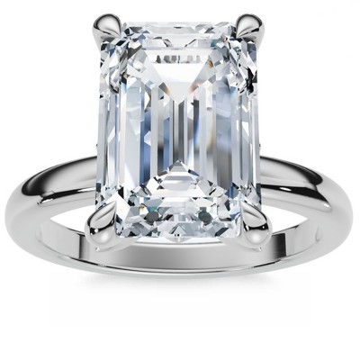 Pompeii3 2.05Ct Emerald Cut Certified Diamond Hidden Petal Engagement Ring Gold Lab Created