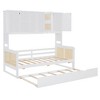 TIRAMISUBEST Twin/Full Size Daybed With Twin Size Trundle and All-in-One Cabinet, Wooden Daybed Frame Sofa Bed with Storage Shelves - 3 of 4