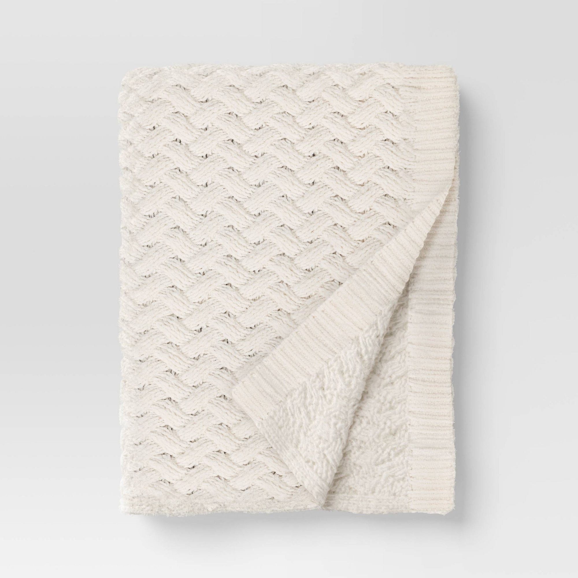 Chunky Chenille Throw Ivory - Threshold™
