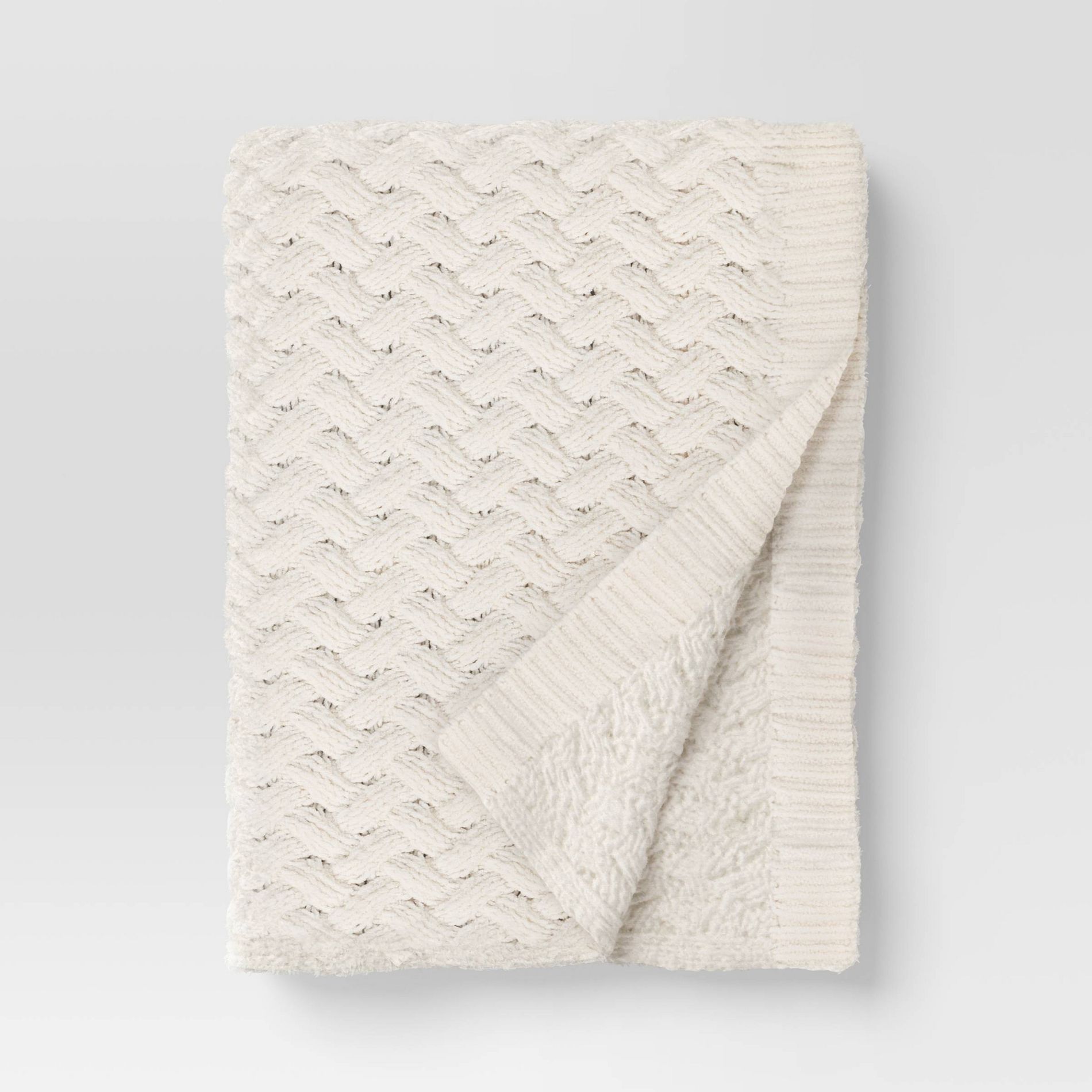 Chunky Chenille Throw Ivory - Threshold™