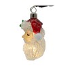 Kurt Adler Pre-lit Hanging Glass Ornament, Warm White LED's, USB-Powered Santa Head - 4 of 4