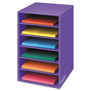 Fellowes Vertical Classroom Organizer 6 shelves 11 7/8 x 13 1/4 x 18 Purple 3381201 - 1 of 2
