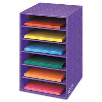 Fellowes Vertical Classroom Organizer 6 shelves 11 7/8 x 13 1/4 x 18 Purple 3381201
