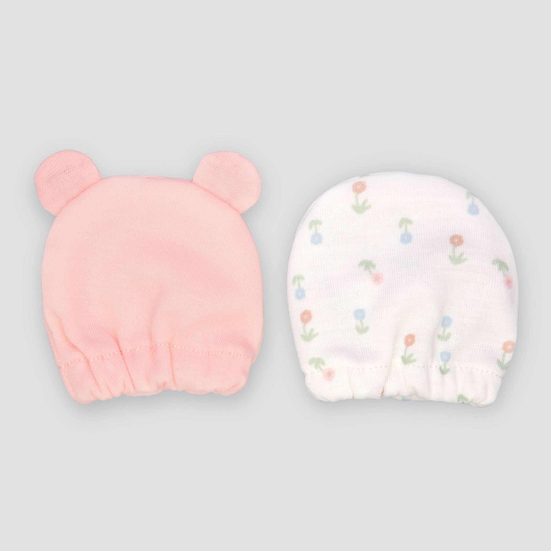 Carter's Just One You® 2pk Baby Girls' Bear Mittens - Pink: Elastic Cuffs, Knit, 0-3 Months