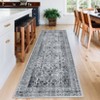 Area Rugs for Living Room Bedroom, Large Washable Rug Vintage Distressed Floral Boho Carpet Indoor Dining Room Kids Room Entryway Non Slip Low Pile - 2 of 4