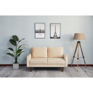 TiramisuBest Sleek Black Contemporary Loveseat, Modern Upholstered Sofa for Living Room or Bedroom - 1 of 4