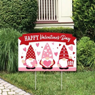 Big Dot of Happiness Valentine Gnomes - Valentine's Day Party Yard Sign Lawn Decorations - Happy Valentine's Day Party Yardy Sign