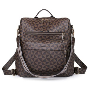 INFURNIC Backpacks Women Convertible Leather Backpack Handbag Waterproof Large Capacity Multi-functional Travel Bag, Brown, 12.87"*7.02"*2.34" - 1 of 4