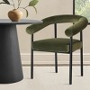35" Modern Dining Set for 2,Wooden Round Dining Table with Upholstered Velvet Curved Armrest Dining Chair for Small Space Dining Room - 3 of 4