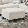 Lyngins Classic Fabric Ottoman with Birch Wood Legs, Foam-Padded Foot Stool, Ottoman Bench, Extra Seating for Living Room & Bedroom - 2 of 4