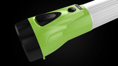 Lime Green ABS Plastic Rechargeable LED Flashlight Power Bank