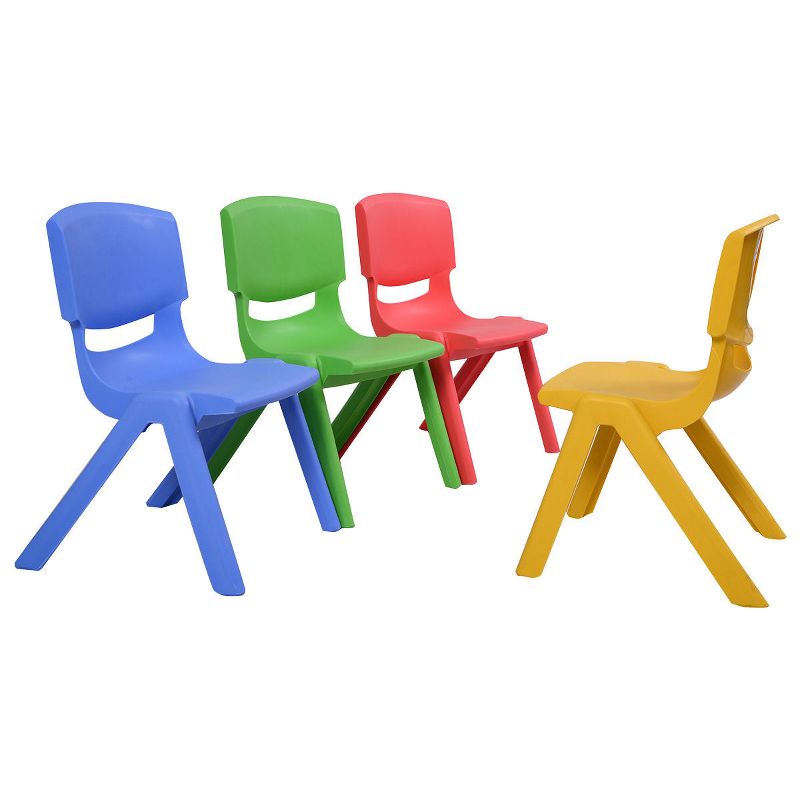 Costway Set of 4 Kids Plastic Chairs Stackable Play and Learn Furniture Colorful, 4 of 7