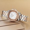 HONGGE Women's Rose Gold Stainless Steel Watch – Square Dial Analog Quartz Watch with Crystal Markers, Luminous Hands & 3ATM Waterproof - 2 of 3