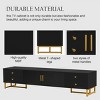 Modern TV Stand for 75 Inch TV with Wave Pattern Doors and Golden Metal Leg,Media Console Cabinet for Living Room-Baofuwish - 3 of 4