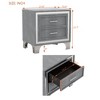 Mid Century Nightstand with 2 Drawers, Velvet Bedside Table with Metal Legs-ModernLuxe - 3 of 4