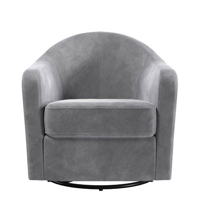 Image of Room & Joy Kelsi Swivel Chair - Light Gray Velvet