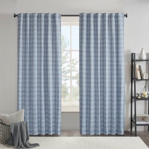 MAYEERTY Plaid Rod Pocket Curtain Panel and Back Tab with Fleece Lining Multicolored 50"x95" 1pcs - 1 of 4
