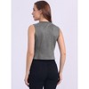 Allegra K Women's V Neck Faux Suede Button Down Side Pockets Sleeveless Vest - 3 of 4