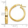 Black Bow Jewelry 3mm x 18mm (11/16 Inch) Polished 14k Yellow Gold Flat Edge Round Hoops - 4 of 4