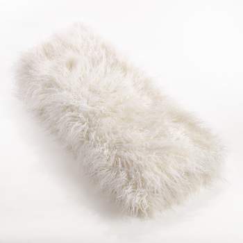 Saro Lifestyle Faux Mongolian Fur Throw, 50"x60", Off-White