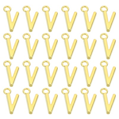 Unique Bargains Metal Bulk Elegant DIY Crafts Jewelry Making Initial Pendants 50 Pcs