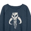 Women's - Star Wars - The Mandalorian Mando Icon Lightweight French Terry Wide Neck Long Sleeve Graphic Shirt - 2 of 4