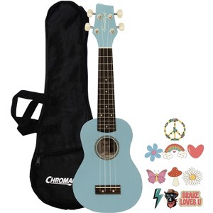 Sawtooth Daphne Blue Basswood Soprano Ukulele w Gig Bag and Official Brake Stickers - 1 of 4