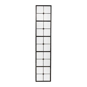 Divided Rectangle Mirror with Distressed Frame Black - Storied Home - 1 of 4