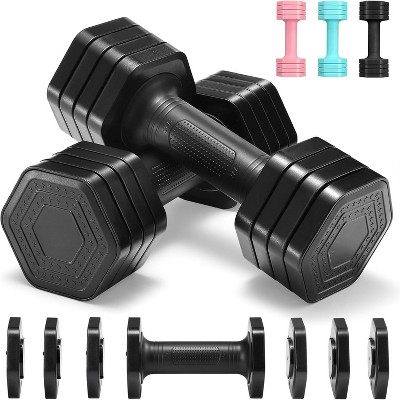 4-in-1 Adjustable Dumbbell Set, for Women with Soft TPU Handle, Free Weights for Home Gym Exercise