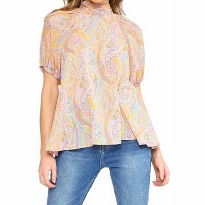 Women's Jada High Neckline Paisley Top - entro