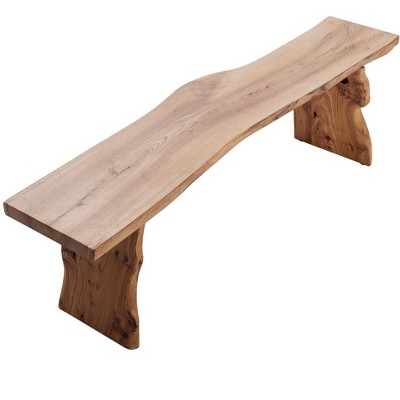 Elm Wood Bench, Solid Wood Dining Bench, Entrance Bench, Shoe Bench, Suitable For Living Room, Bedroom, Hallway, Dining Room