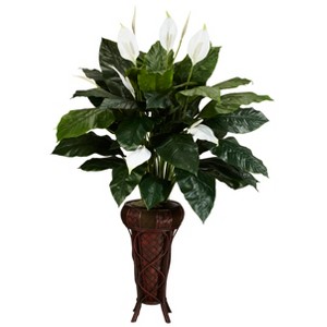 Nearly Natural Spathiphyllum with Stand Silk Plant - 1 of 2