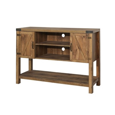 Barn Door Buffet Table Console TV Stand for TVs up to 58" Barnwood - Saracina Home