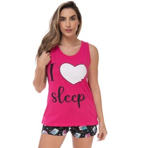 Just Love Womens Tank & Short Cute Pajama Set - Ribbed PJ Sets Sleepwear Loungewear - 1 of 3