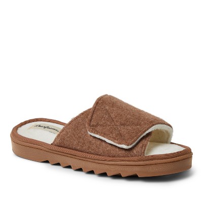 Dearfoams Women's Norma Wool Adjustable Slide House Shoe Slippers