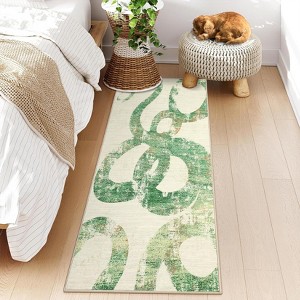GOCAPTAIN Washable Area Rugs for Living Room, Abstract Soft Bedroom Rugs, Low Pile Non Slip Carpet, Non Shedding Ultra Thin Floor Cover, Snake Print - 1 of 4