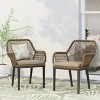 ORRD Modern Wicker Dining Chair, Outdoor Patio Club Chair with Water-Resistant Cushion, Curved Design & Sturdy Angled Legs (Set of 2) - 2 of 4