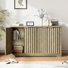 Fluted 4-Door Buffet Sideboard Cabinet with Adjustable Shelf - Modern Wood Console Table with Spacious Tabletop - 3 of 4