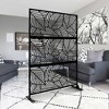 SpassWay 47" x 76" Brown Metal Garden Trellis Privacy Screen Indoor Outdoor Room Divider Lattice Panel - 3 of 4