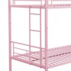 NicBex Twin Size Bunk Bed Metal Bed Frame with Ladder and Full Length Guardrail, No Box Spring Required, Pink - 4 of 4