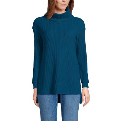 Lands' End Women's Long Sleeve Waffle Cowl Neck Tunic