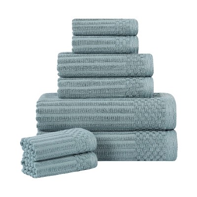 Modern Ribbed Cotton  Assorted Towel Set by Blue Nile Mills