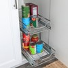 Glidez Multipurpose Chrome-Plated Steel Pull-Out/Slide-Out Basket Storage Organizer for Under Cabinet Use - 2-Tier Design - Chrome - 2 of 4