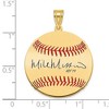 Black Bow Jewelry 14K Gold Plated Mie Mussina Signature MD Enamel Baseball Pendant - 4 of 4