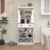 71" Kitchen Pantry Storage Cabinet with 4 Doors, 1 Drawer, 2 Adjustable Shelves, Freestanding Cupboard for Kitchen, Dining Room and Living Room - 2 of 4