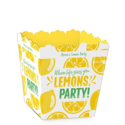 Big Dot of Happiness So Fresh - Lemon - Party Mini Favor Boxes - Citrus Lemonade Party Treat Candy Boxes - Set of 12