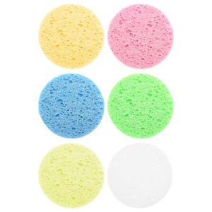 Unique Bargains Reusable Facial Sponges 2.36"x0.31" 6 Pcs - 1 of 4